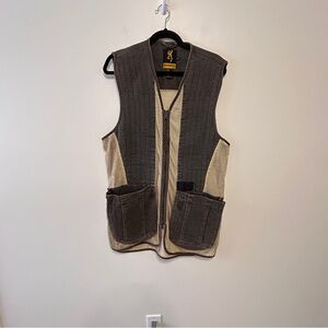 Browning Shooting Vest Sporting Clays Trap Skeet Mesh Pockets Black Tan Shotgun